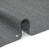 Brushed Virgin Merino Wool Twill - Black and White Glen Plaid