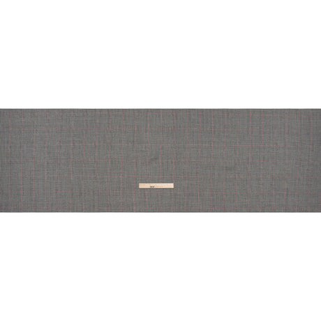 Brushed Virgin Merino Wool Twill - Black, White and Red Glen Plaid