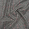 Brushed Virgin Merino Wool Twill - Black, White and Red Glen Plaid