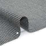 Brushed Virgin Merino Wool Twill - Black and White Little Houndstooth
