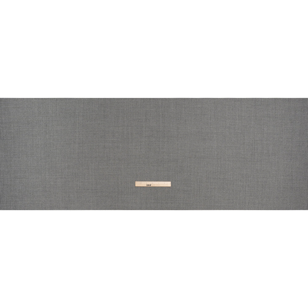 Brushed Virgin Merino Wool Twill - Black and White Little Houndstooth
