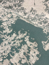 Trees Curb Appeal Chenille Upholstery Fabric - Aqua Blue, Off White Trees, 58" Width (1 Yard)