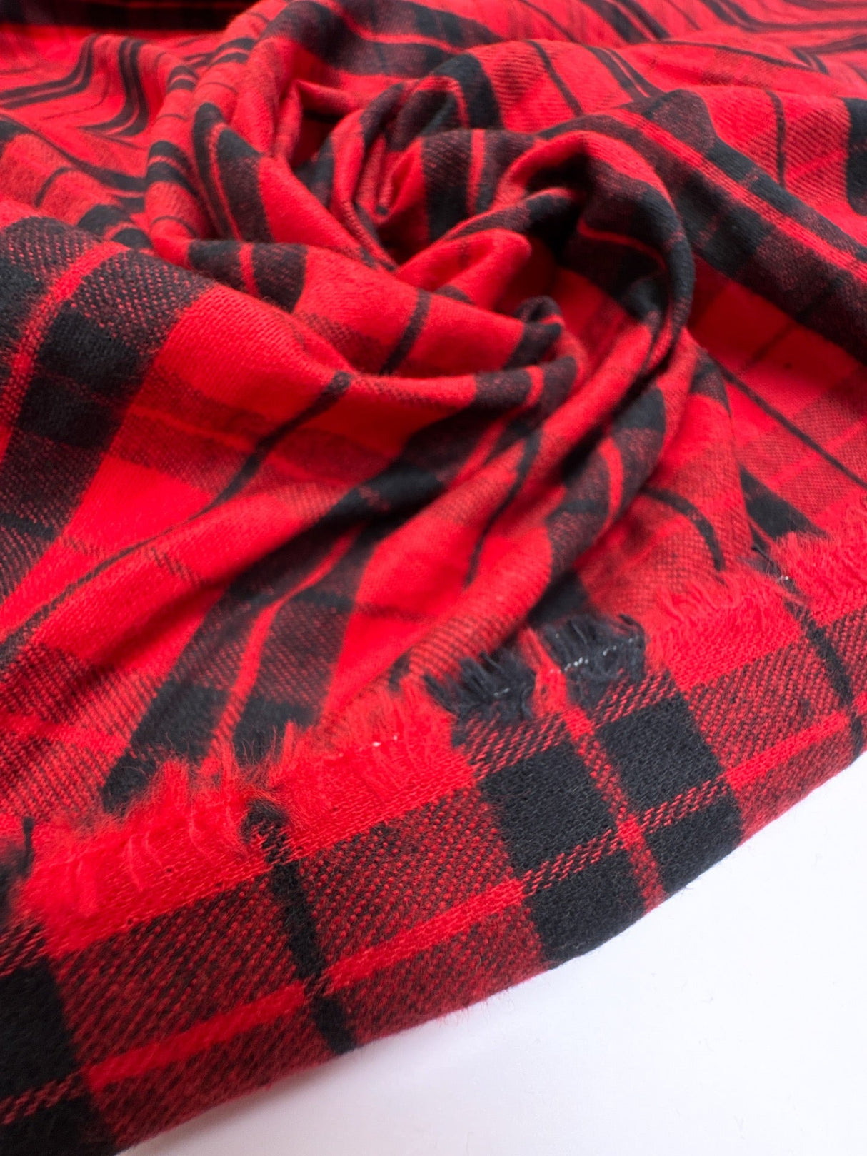 Cotton Flannel Checked Red Black