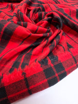 Cotton Flannel Checked Red Black