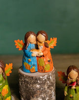 Resin Forest Angel Friends Figurine 3 Inch Rustic Holiday Decor