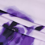 Stretch Polyester ITY Jersey - Purple and Lilac Painterly Florals - Deadstock