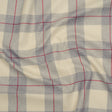 Brushed Recycled Polyester Jersey - Cream, Gray and Red Twill Plaid - Deadstock