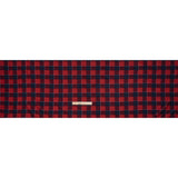 Brushed Recycled Polyester Jersey - Red and Navy Blue Twill Plaid - Deadstock