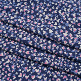 Stretch Polyester ITY Jersey - Blue, Periwinkle and Pink Explosion of Hearts - Deadstock