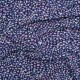 Stretch Polyester ITY Jersey - Blue, Periwinkle and Pink Explosion of Hearts - Deadstock