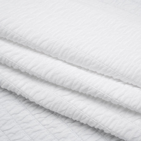 Ruched Stretch Modal and Cotton Double Knit - White - Deadstock