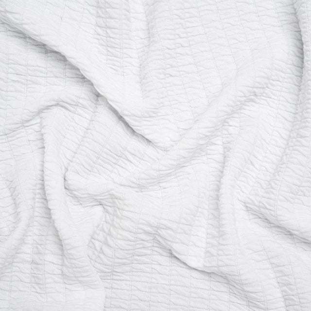 Ruched Stretch Modal and Cotton Double Knit - White - Deadstock