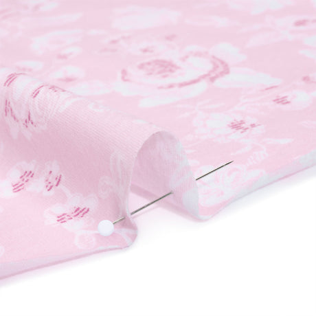 Cotton Jersey - Pink and White Floral - Deadstock