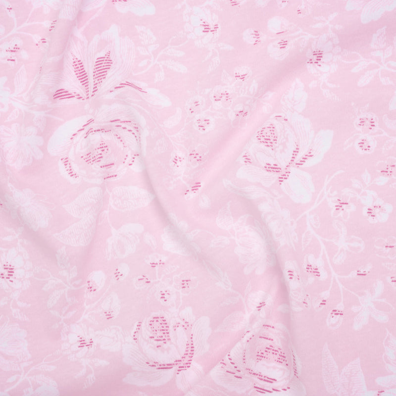 Cotton Jersey - Pink and White Floral - Deadstock