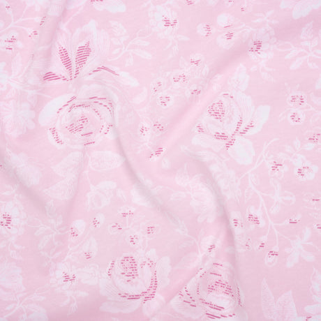 Cotton Jersey - Pink and White Floral - Deadstock