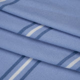 Brushed Stretch Polyester Sweater Knit - Country Blue and White Stripes - Deadstock