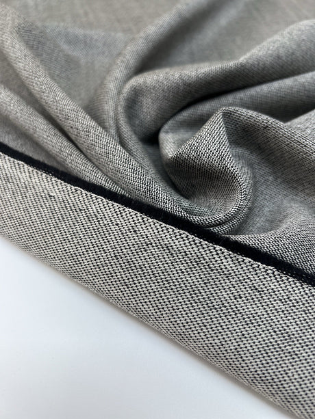 Wool Tweed Fabric White Shade