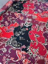 Silk Floral Fabric Multicolour Italian