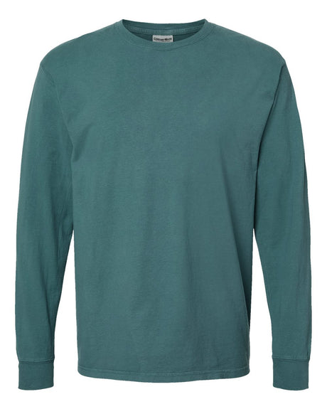 Hanes garment-dyed soft cotton long sleeve crewneck T-shirt