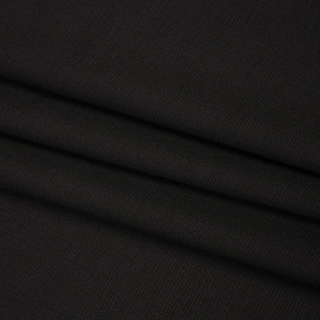 Textured Stretch Wool Suiting - Black - Deadstock