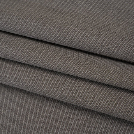 Super 120 Wool Twill Suiting - Gray Brown - Deadstock