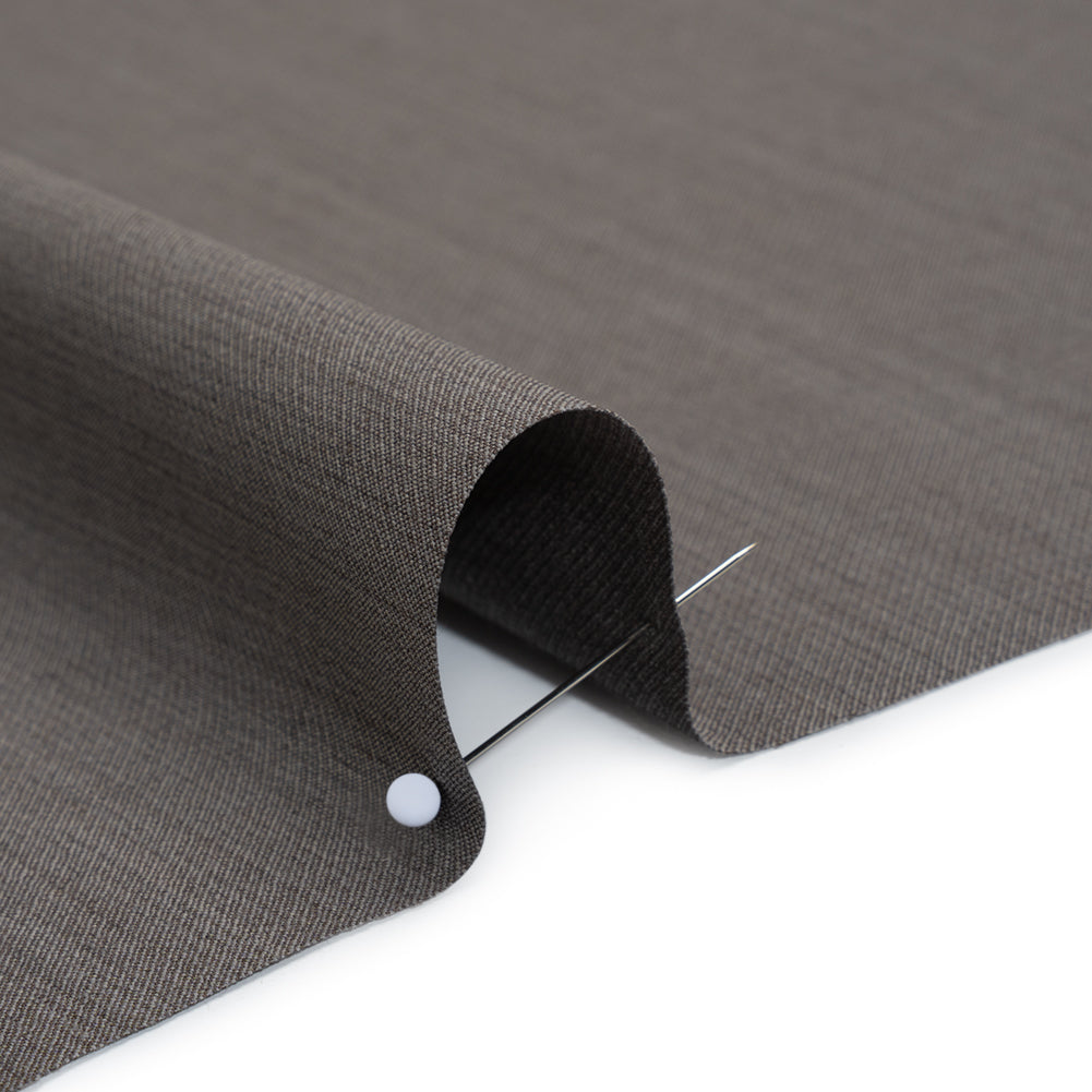 Super 120 Wool Twill Suiting - Gray Brown - Deadstock