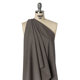 Super 120 Wool Twill Suiting - Gray Brown - Deadstock