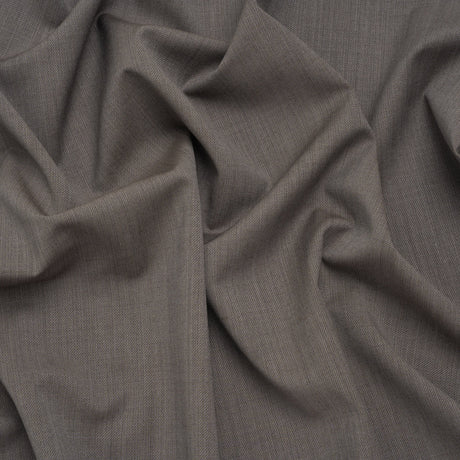 Super 120 Wool Twill Suiting - Gray Brown - Deadstock