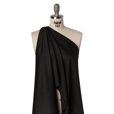 Wool Crepe-Faced Suiting - Black - Deadstock