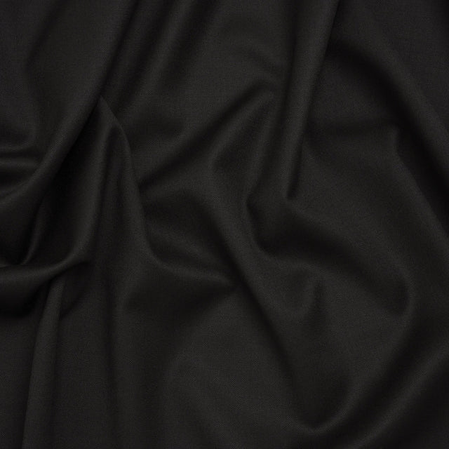 Wool Crepe-Faced Suiting - Black - Deadstock