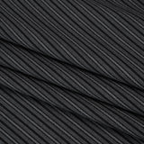 Wool Dobby Suiting - Black and Gray Stripes - Deadstock