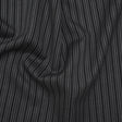 Wool Dobby Suiting - Black and Gray Stripes - Deadstock