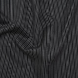 Wool Dobby Suiting - Black and Gray Stripes - Deadstock