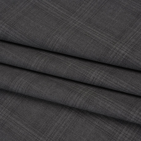 Super 100 Wool Suiting - Gray Monochromatic Plaid - Deadstock