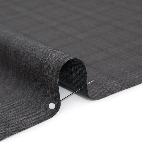 Super 100 Wool Suiting - Gray Monochromatic Plaid - Deadstock