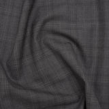 Super 100 Wool Suiting - Gray Monochromatic Plaid - Deadstock