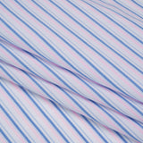 Cotton Shirting - Light Blue, Baby Pink and White Stripes - Deadstock