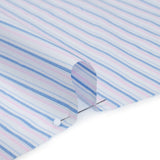 Cotton Shirting - Light Blue, Baby Pink and White Stripes - Deadstock