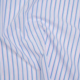 Cotton Shirting - Light Blue, Baby Pink and White Stripes - Deadstock