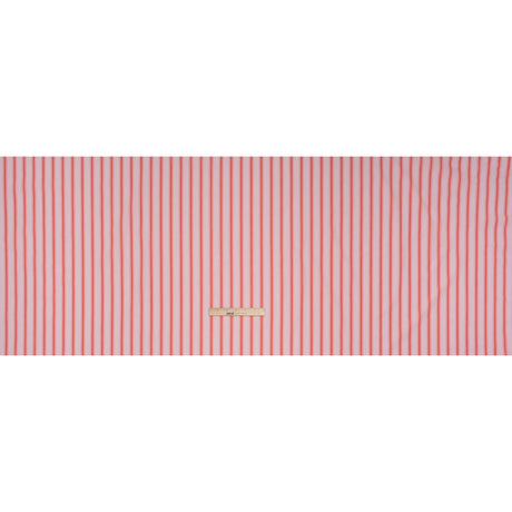 Cotton Shirting - Light Pink and Coral Red Stripes - Deadstock