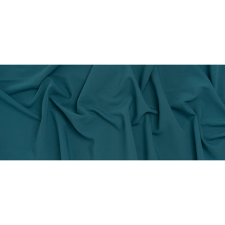 Stretch Recycled Polyester and Viscose Double Cloth - Dusty Teal - Deadstock