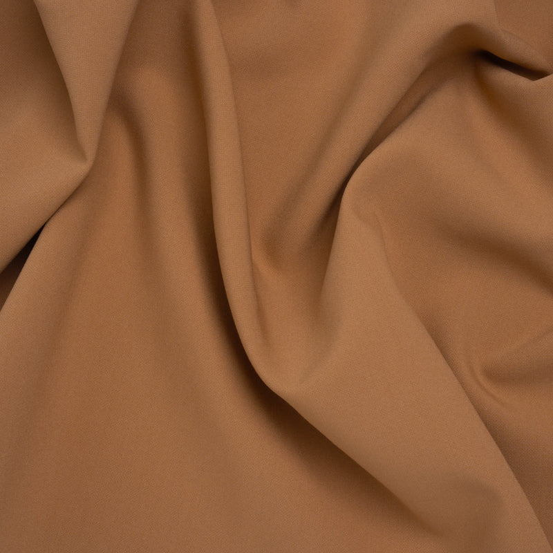Stretch Recycled Polyester and Viscose Double Cloth - Tan - Deadstock