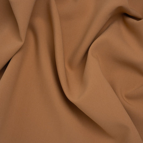 Stretch Recycled Polyester and Viscose Double Cloth - Tan - Deadstock
