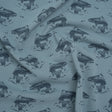Cotton Pique Knit Print - Navy and Dusty Blue Whales - Deadstock