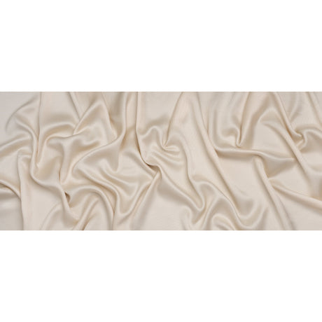 Luminous Recycled Polyester and Viscose Twill - Ivory - Deadstock