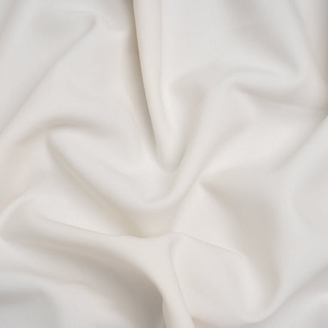 Stretch Recycled Polyester and Viscose Double Cloth - Off White - Deadstock