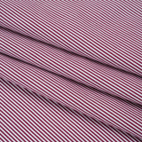 Cotton Shirting - Maroon and White Candy Stripes - Deadstock