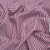Cotton Shirting - Maroon and White Candy Stripes - Deadstock