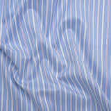Cotton Twill Shirting - Air Blue, Lavender and White Stripes - Deadstock