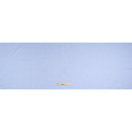Cotton Twill Shirting - Light Blue and White Stripes - Deadstock